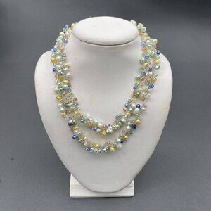 Pearl Choker Necklace Silver String Lobster Closure Tiny Heart Multicolor